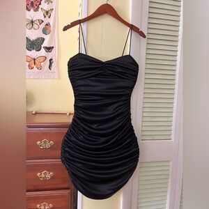 Vintage Y2K Sexy Ruched Black Mini Dress - Party, Prom, Datenight, New Years Eve